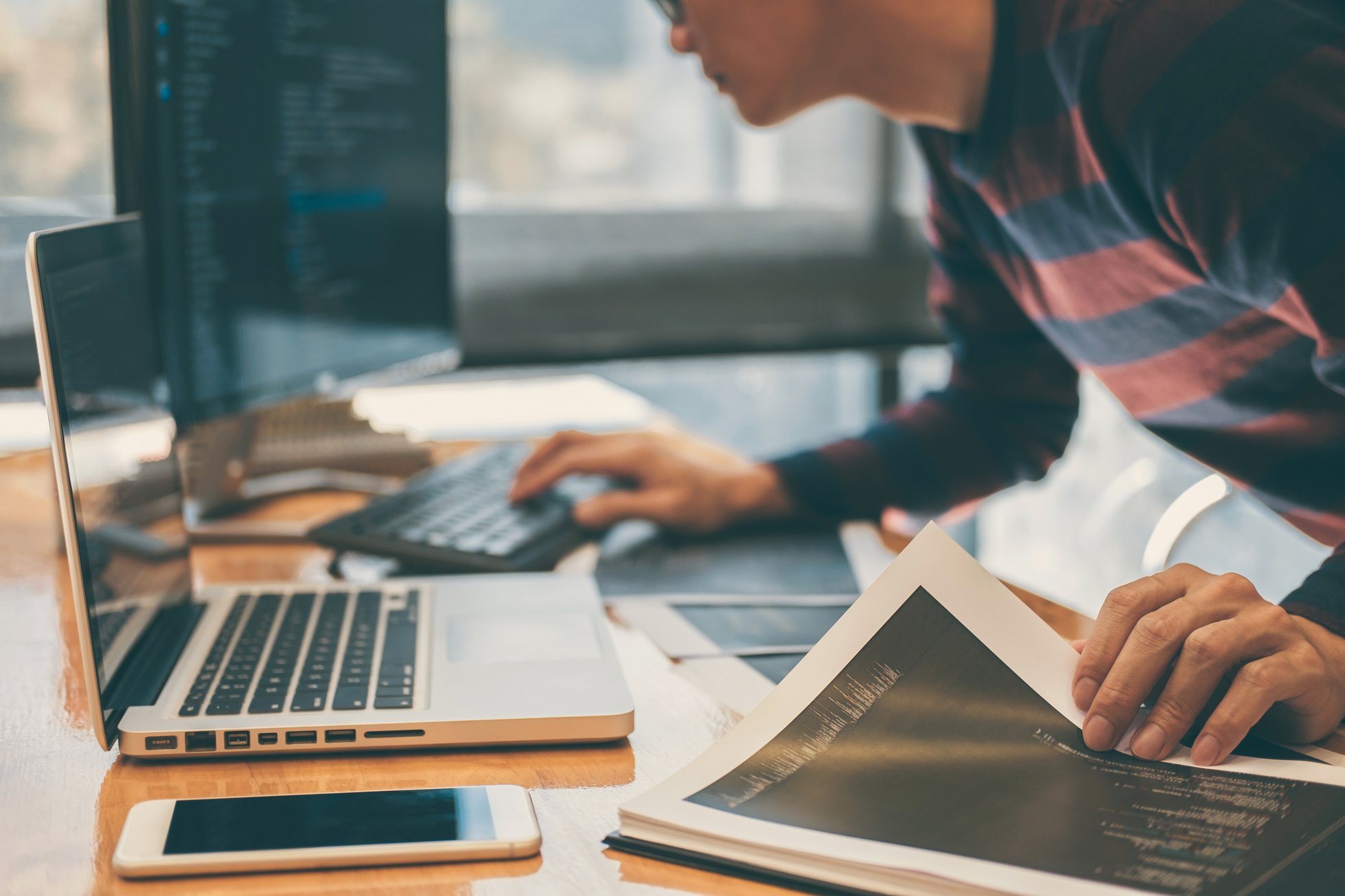 Professional Development Programmer Working on a Website
